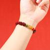 Pulseira Pixiu de Argila Roxa Cinco Direções Deus da Riqueza, Estilo Nacional do Ano do Zodíaco para Homens e Mulheres, Joia Atratora de Riqueza, Presente de Ano Novo Atacado