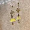 [Meu Rosto é Redondo] Brincos Pingentes de Madeira de Design Único Estilo Étnico com uma Sensação Fresca e Florestal, Brincos de Árvore Frutífera para Mulheres