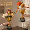 Regalo para el Día del Maestro 2026: Ramo de Trofeo de Agradecimiento a Maestro, Ramo de Girasol Tejido Terminado para Maestros de Jardín de Infancia