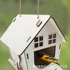 Artesanías de Madera Transfronterizas DIY Nido de Pájaro de Madera Comedero para Pájaros Juguetes para Graffiti Nido de Pájaro para Exteriores Colgante de Jaula para Pájaros