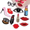 Parches Bordados Creativos al por Mayor Labios de Pintalabios Ojos Insignias Bordadas por Computadora Decoración de Ropa Moda Fresca Decoración de Ropa