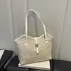 Bolsa de playa ins para vacaciones en la costa, simple y a la moda, moderna, bolso de mano simple, gran capacidad, bolso de paja texturizado para el día a día