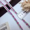 Fita colorida pequena floral tecida estilo étnico renda bordada saia Lolita decoração Hanfu acessórios DIY feitos à mão