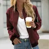 Casaco casual transfronteiriço para mulheres, nova coleção outono 2024 AliExpress, cor sólida, estilo europeu e americano, jaqueta com zíper