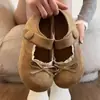 Sapatos Femininos com Salto Embutido, Cobertura Total, Fivela, Moda Outono 2026, Estilo Novo Versátil, Laço Fofo, Bico Redondo, Retrô