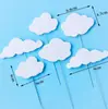 Decoración de Pastel Bolas de Pelusa Blancas Rosas Azules Nubes Tarjeta Grande Pequeña Enchufe Tridimensional Repostería Pastel Vestir