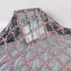 Tecido Malha Bordado Malha de Diamante Flor de Pessegueiro Bordado Roupa de Palco Primavera e Verão Tecido para Vestido Fabricante