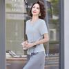Traje de Verano para Mamá, Elegante Verano Estilo Chino Manga Corta Holgado Culottes Camiseta, Moderno, Casual y Versátil Conjunto de Dos Piezas