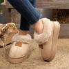 Botas de Neve Sapatos de Algodão 2025 Nova Moda Quente Outono e Inverno Forrados com Lã Espessados com Aumento Sapatos de Algodão Estilo Casal de Inverno Feminino