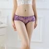 Ropa Interior para Mujer Nueva Sexy Cintura Baja Encaje Malla Transpirable Transparente Caliente Bordado Talla Grande Calzones Shorts 835