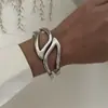 Pulsera Geométrica Exagerada con Cortes Personalizados Transfronteriza Europea y Americana Moda Industria Pesada Diseño de Nicho Aleación Fotosensible Pulsera