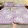 2026 Novo Inverno Quente Leite Fleece Estampado Espessado Macio Colchão Inverno Mais Veludo Protetor Almofada de Cama Estudante