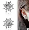 E751 Joyería de oído de moda Yiwu, pendientes de botón con diamantes brillantes de imitación, copo de nieve