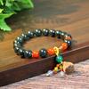 Pulsera de Zafiro Natural Hotan 18mm Bola Redonda Pulsera para Hombre Zafiro Nuez Mundo Rico Pulsera para Hombre