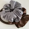 Scrunchie Grande Jacquard de Alta Gama Estilo Francés Vintage Satinado Camelia Lazo para Cola de Caballo Accesorio para el Cabello para Mujeres