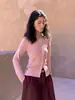 Cardigan de Punto con Cuello Polo Mezcla de Lana COMOS CMS Otoño Ajuste Delgado Camisa Base para Mujer 260081