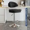 Banqueta de bar de luxo para uso doméstico, altura ajustável, giratória, com encosto de almofada macia, adequada para balcão de recepção, caixa, banqueta alta, cadeira para mesa de ilha