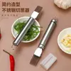 Acero Inoxidable 430 Cortador de Cebolla Herramienta Creativa de Cocina para Raspar Cebolla para Cortar Cebollas Picadas, Cebollas Ralladas, Rodajas de Chile y Jengibre, Rodajas de Jamón y Ajo