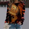 Amazon 2024 nuevo top para mujer serie divertida de Halloween estampado a juego color manga larga camiseta fabricantes venta al por mayor