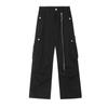 Mono retro estilo americano hiphop con diseño de bolsillo grande moda para hombre y mujer marca suelta recto drapeado pantalones de pierna ancha