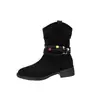 Botas cortas de mujer estilo Martin, forradas de polar, cálidas, nuevo estilo otoño/invierno 2026, talla pequeña, con diseño texturizado de tacón apilado, botas de algodón de caña media con suela gruesa