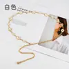 Cadena de Cintura Metálica Estilo Coreano Europeo y Americano para Entallar la Cintura Cadena Decorativa de Trébol de Cuatro Hojas para Vestido Versátil Jeans Cinturón para Mujer