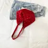 Bolsa de lona xadrez vermelha estilo coreano para mulheres, novo modelo 2026, bolsa de ombro tote tecida color-blocking, bolsa de mão para o dia a dia, sacola de compras