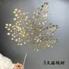 Flores de Simulación para Boda Serie Dorada Hojas de Ginkgo Eucalipto Arreglo Floral para Salón de Bodas Decoración de Pasillo Festival de Primavera Cubo de la Fortuna Flores Artificiales