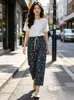 Calças Pantalona Tendência 2026 Algodão Seda Calças Cropped Versátil para Casa e Uso Externo Muitos Padrões Atacado