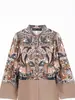 Comercio Exterior Europeo y Americano Transfronterizo Otoño e Invierno 2025 Nueva Ropa para Mujer, Elegante y Versátil Vestido Largo Estampado con Cinturón para Mujer