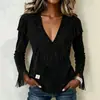Nuevo abrigo de moda ajustado para otoño e invierno para mujer, de gamuza con borlas, cuello en V, estilo europeo y americano, transfronterizo