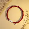 Pulsera Genuina de Cinabrio Natural de Tienda de Fábrica para Mujer, Diseño de Pez Koi, Pulsera Retro de Nuevo Estilo Chino, Regalo de Nicho, Se Puede Enviar en Nombre de Otros