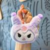 Lindo colgante de peluche Sanrio Kulomi, minimuñeca con cabeza de oso de fresa, llavero colgante para bolso para mujer