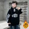 Top de moda versátil estilo coreano para niños grandes Otoño e Invierno Nuevo Trendy Casual Letra Cuello vertical Sudadera