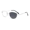 Armazón de Gafas de Ojo de Gato Sin Montura de Alta Tecnología, Ultraligero, Aspecto Natural, Gama Alta, Armazón de Gafas Gris Fotocromático, Se Pueden Montar Lentes de Graduación, Fabricante