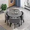 Conjunto simple de mesa y sillas de oficina para negociación, diseño creativo para salas de reuniones, cafeterías y áreas de recepción casuales; mesa redonda pequeña para comedor