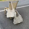 Bolso de hombro con estampado de leopardo de diseño de nicho nuevo, bolsa de lona tipo tote de gran capacidad para mujer, elegante y moderno
