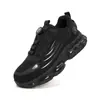 Zapatos de trabajo de Kevlar superventas transfronterizos, anti-aplastamiento y resistentes a pinchazos, con puntera de acero para hombre, transpirables, construcción de punto volador, zapatos de seguridad para obra