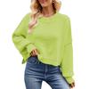 Suéter Pulóver para Mujer Europeo y Americano de Amazon 2023 Explosiones Temperamento Cuello Redondo Suéter Tejido Comercio Exterior Color Sólido Top Tejido