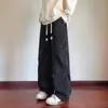 Calça Jogger Cargo Tie-Dye Resistente para Homem, Calça Casual Reta Solta Tendência Outono, Calça de Veludo Grossa para Homem