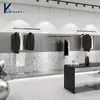 Estante de Exhibición para Tienda de Ropa Estante Colgante de Techo de Acero Inoxidable Pantalla de Pared Retráctil para Ropa de Hombre y Mujer Perchero Negro para Ropa
