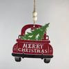 Adornos Navideños Decoración Navideña Artesanía de Madera Decoraciones Impresas Árbol Adornos Pequeños Elfo Coche Pequeño Estilo Europeo