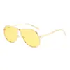 Nuevas Gafas de Sol de Estilo Transfronterizo Europeo y Americano de Montura Grande, Gafas de Sol Metálicas de Moda para Mujer, Gafas Aviador Versátiles Retro de Alta Gama