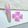Pegamento Crema Accesorios DIY Resina Transparente Corazón Lazo Parche Semi-Estereoscópico Pasador Tocado Material para Funda de Teléfono Móvil