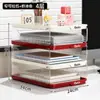 Estante de almacenamiento de escritorio, caja de almacenamiento transparente para documentos y libros, escritorio de oficina, estantería para estación de trabajo, organizador de oficina de varias capas