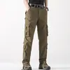 Overol Pantalones Casuales para Hombre Pantalones Rectos Nuevos Marca de Moda Talla Grande Pantalones Casuales para Hombre Nuevos Pantalones Largos Multibolsillos