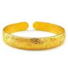 Tienda de Oro Mismo Estilo Chapado en Oro Carácter Fu Chapado en Oro Pulsera Abierta Estilo de Corte para Mujer Joyería Elegante Pulsera Para Regalar