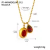 Xinyixin Bola de Aço Inoxidável Bola Corrente Gota D'água Delicado Pequeno Pingente Zircão Clavícula Colar Coringa PVD Banhado 18K Ouro Verdadeiro