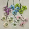 Flores artificiais de clematis de três cabeças estilo europeu, decorações de casamento, arranjos de corredor, expositores de chão, decoração de hotel e casa, flores de seda