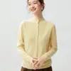 Conjunto de moda~Cárdigan de cachemira de cuello alto medio, nueva colección otoño/invierno 2026, top holgado y estilizado con bolsillos para mujer